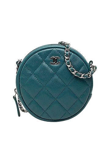 Chanel Chanel Matelassé Coco Mark Mini Chain Classic Shoulder Bag, Green Caviar Leather, Women's. (view 1)