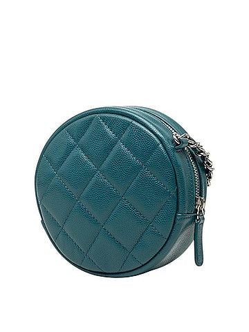 Chanel Chanel Matelassé Coco Mark Mini Chain Classic Shoulder Bag, Green Caviar Leather, Women's. (view 2)