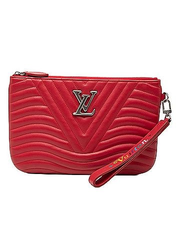 Louis Vuitton Louis Vuitton New Wave Pochette Zip Clutch Bag M67500 Red Leather Women's LOUIS VUITTON (view 1)