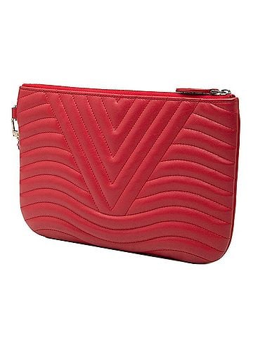 Louis Vuitton Louis Vuitton New Wave Pochette Zip Clutch Bag M67500 Red Leather Women's LOUIS VUITTON (view 2)