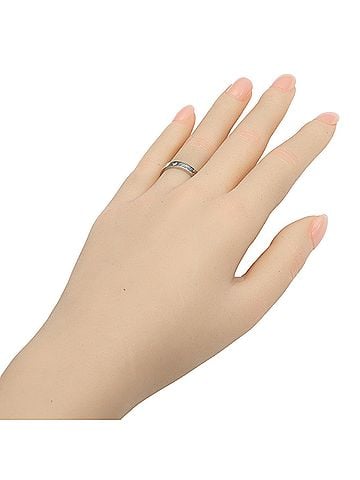 Cartier Cartier C de Engraved Ring, Platinum 950, Diamond, Approx. 4.85g, CARTIER (view 2)