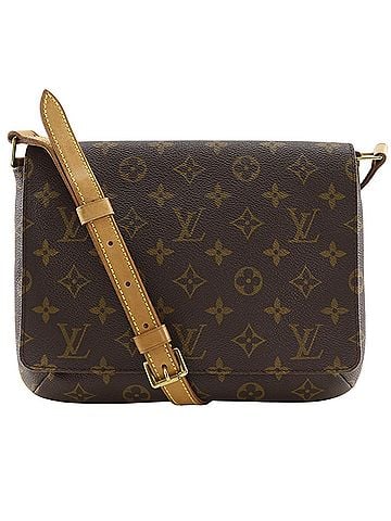 Louis Vuitton Louis Vuitton Musette Tango Shoulder Bag, Short M51257, Monogram Canvas, 1999, Brown, SP0999, Magnetic Closure, Women's. (view 1)