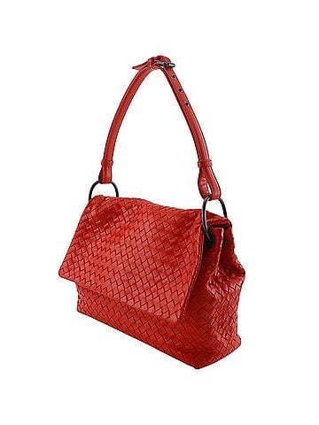 Bottega Veneta Bottega Veneta Intrecciato Shoulder Bag, Calfskin, Red, A5 Size, Magnetic Closure, Women's (view 2)