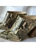 Sam Edelman Snake Print Tan Green Ankle Boots Size 6 - photo 4