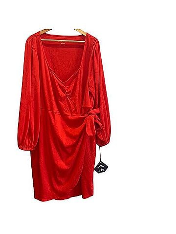 Ava & Viv Balloon Sleeve Tulip Wrap Dress Casual Dress (view 2)