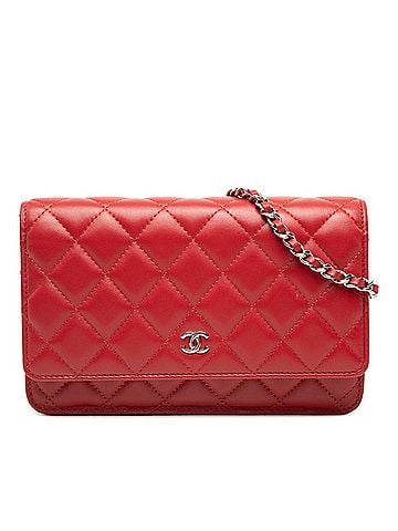 Chanel Chanel Coco Mark Timeless Classic Chain Shoulder Bag A33814 Red Lambskin Women's CHANEL (view 1)