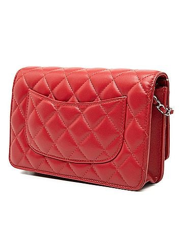 Chanel Chanel Coco Mark Timeless Classic Chain Shoulder Bag A33814 Red Lambskin Women's CHANEL (view 2)