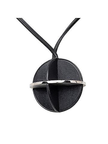 Hermès Hermes Karenka Astronomical Constellation Necklace Black Silver Leather Metal Women's HERMES (view 1)