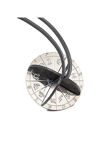 Hermès Hermes Karenka Astronomical Constellation Necklace Black Silver Leather Metal Women's HERMES (view 2)
