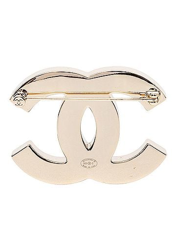 Chanel Chanel Coco Mark Bicolor Brooch Gold Pink Black Plated Women's CHANEL (view 2)