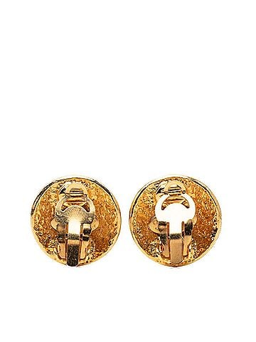Chanel Chanel Coco Mark Vintage Round Earrings 94P Gold Plated GP Women's CHANEL (view 2)