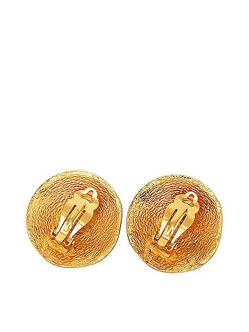 Chanel Chanel Vintage Coco Mark Round Earrings, Gold Plated, Women's CHANEL (view 2)
