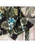 Unique Vintage Floral Black Green Blue Yellow Romper Size XS - photo 5