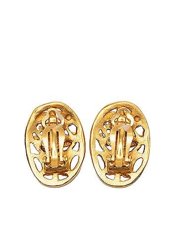 Chanel Chanel Coco Mark Vintage Earrings 95A Gold Plated GP Women's CHANEL (view 2)