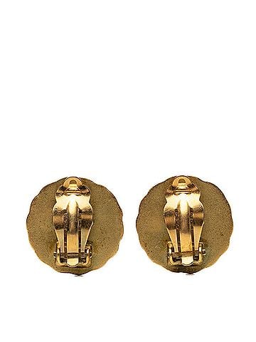 Chanel Chanel Coco Mark Vintage Round Earrings 95P Gold Plated GP Women's CHANEL (view 2)