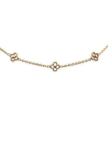 Louis Vuitton Louis Vuitton Monogram Flowerful Chain Necklace M68125 Gold Plated Women's LOUIS VUITTON (view 2)