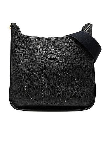 Hermès Hermes Evelyne GM Crossbody Shoulder Bag, Black, Taurillon Clemence Leather, Women's HERMES (view 1)