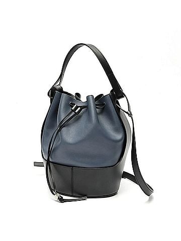 Loewe Loewe Balloon Bag Medium Shoulder 326.75AC30 Leather Blue Black (view 1)