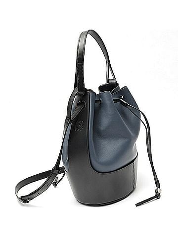 Loewe Loewe Balloon Bag Medium Shoulder 326.75AC30 Leather Blue Black (view 2)