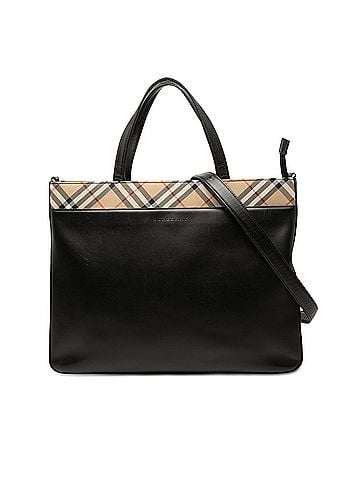 Burberry Nova Check Canvas Trimmed Leather Satchel (view 1)