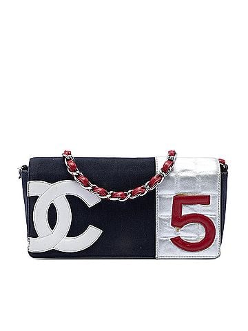 Chanel CC Canvas and Chocolate Bar Metallic Lambskin No 5 Flap (view 1)