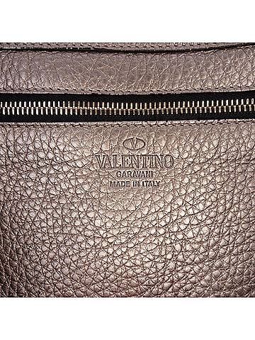 Valentino Medium Metallic Leather Rockstud Trapeze Satchel (view 2)