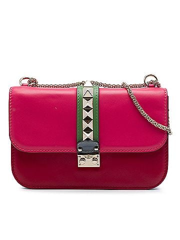 Valentino Medium Tricolor Calfskin Rockstud Glam Lock Crossbody (view 1)