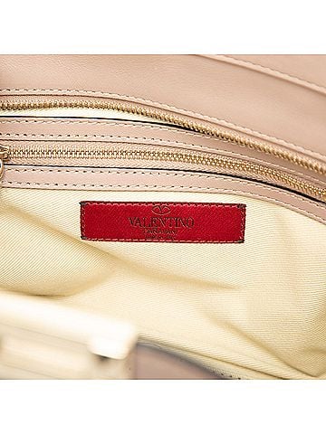 Valentino Small Leather Rockstud Double Handle Tote (view 2)