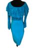 Wow Couture Teal Cocktail Dress Size L - photo 2
