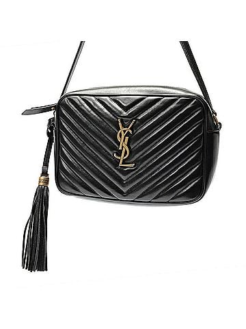 Saint Laurent Saint Laurent Lou Camera Bag with Tassel, Shoulder Bag, 612544, Leather, Black (view 1)