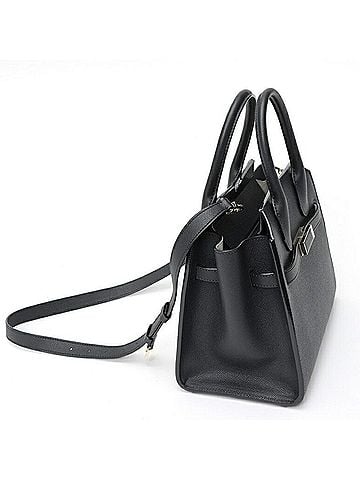 Valextra Valextra 2-Handle Milano Bag Mini Shoulder Bag, Soft Calfskin, Black (view 2)