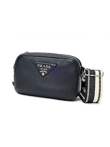 Prada Prada Vitello Daino Soft Leather Shoulder Bag 1BH192, Leather, Black (view 1)