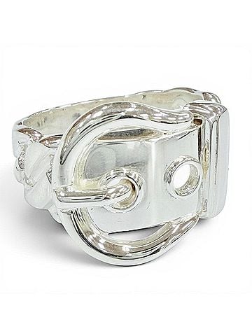 Hermès HERMES Vintage Boucles Sellier Ring, 925 Sterling Silver, Made in France, Weight 6.05g, Women's Ring (view 1)