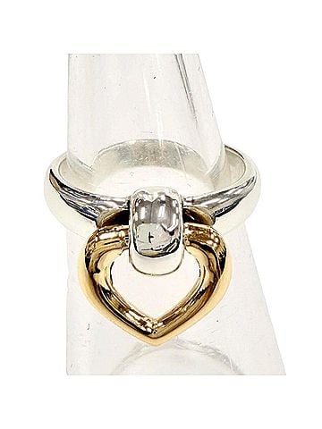 Hermès HERMES Heart Knock Ring, 925/750 Combination, Silver/Gold, Weight 4.8g, Women's. (view 1)