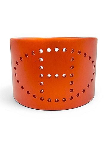 Hermès HERMES Evelyne Bangle, Aluminum, H Logo, Chaine d'Ancre Bracelet, Orange, Made in USA, Women's (view 1)