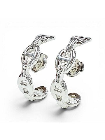 Hermès HERMES Chaine d'Ancre Enchainée 925 Sterling Silver Earrings, Made in France, 2024 Model, Weight 9.0g, Women's, with Case. (view 1)