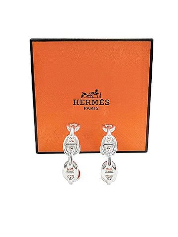 Hermès HERMES Chaine d'Ancre Enchainée 925 Sterling Silver Earrings, Made in France, 2024 Model, Weight 9.0g, Women's, with Case. (view 2)