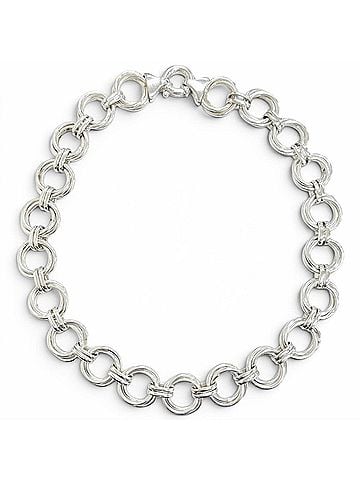 Tiffany & Co. TIFFANY&amp;Co. Tiffany Vintage Triple Link Necklace 925 Choker Accessory Silver Made in Italy Weight 66.7g Women's (view 1)