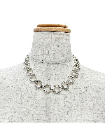 Tiffany & Co. TIFFANY&amp;Co. Tiffany Vintage Triple Link Necklace 925 Choker Accessory Silver Made in Italy Weight 66.7g Women's (view 2)