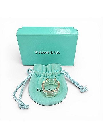 Tiffany & Co. TIFFANY&amp;Co. Tiffany Gate Link Ring, 925/750 Combination, Silver and Gold, Weight 12.4g, Women's, Comes with Box (view 2)
