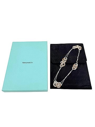 Tiffany & Co. TIFFANY&amp;Co. Tiffany 1837 Interlocking Multi Circle Long Necklace, SV925 Rubedo Metal, Approx. 96cm Length, Silver and Pink Gold, Weight 34.4g, Women's, Comes with Box (view 2)