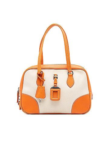Prada Cinghiale Trimmed Canapa Handbag (view 1)