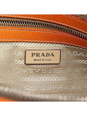Prada Cinghiale Trimmed Canapa Handbag (view 2)
