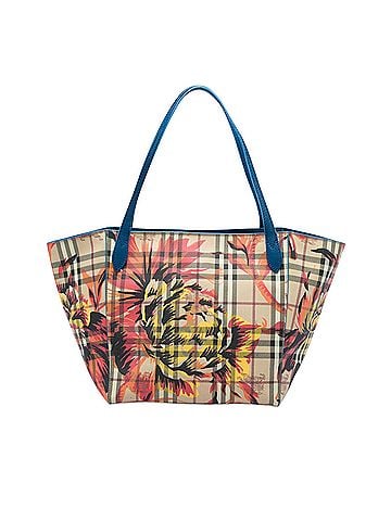 Burberry Small Haymarket Check Coated Canvas Floral Print Canterbury Tote (view 1)