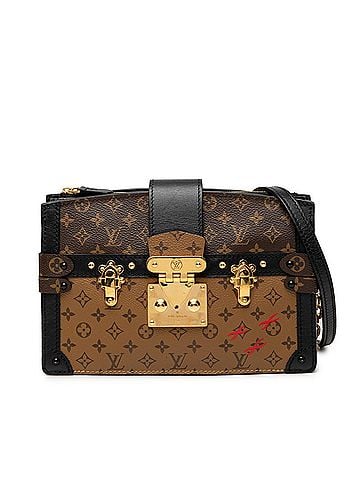 Louis Vuitton Louis Vuitton Monogram Reverse Trunk Clutch Crossbody Shoulder Bag M43596 Brown Leather Women's LOUIS VUITTON (view 1)