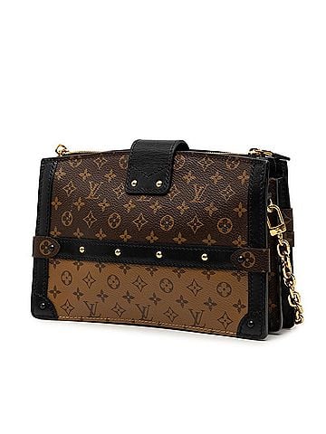 Louis Vuitton Louis Vuitton Monogram Reverse Trunk Clutch Crossbody Shoulder Bag M43596 Brown Leather Women's LOUIS VUITTON (view 2)
