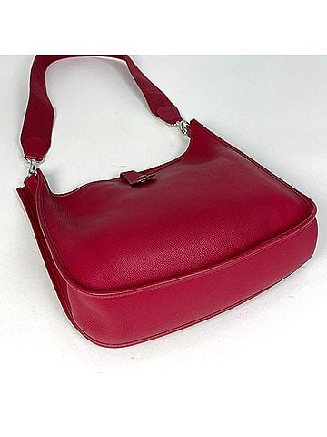 Hermès Hermes Evelyne 1 GM Perforated H Logo Shoulder Bag, Taurillon Clemence Leather, Rouge Vif, ?G, Women's (view 2)