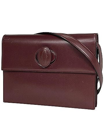 Cartier Cartier Must Line Shoulder Bag, Leather, Bordeaux, Women's (view 1)