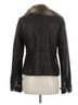 Kaity 100% Polyester Brown Black Faux Leather Jacket Size M - photo 2