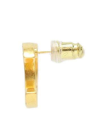 Chanel CHANEL B24K Rhinestone Coco Mark Earrings, Gold, Women's (view 2)